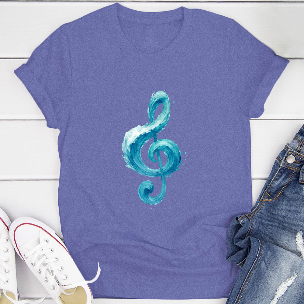 Ocean Wave Treble Clef T-Shirt