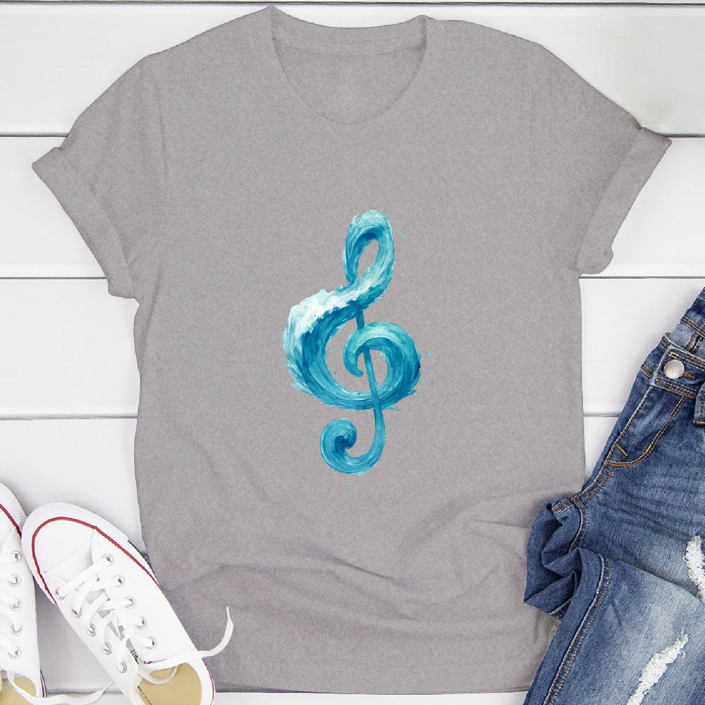 Ocean Wave Treble Clef T-Shirt