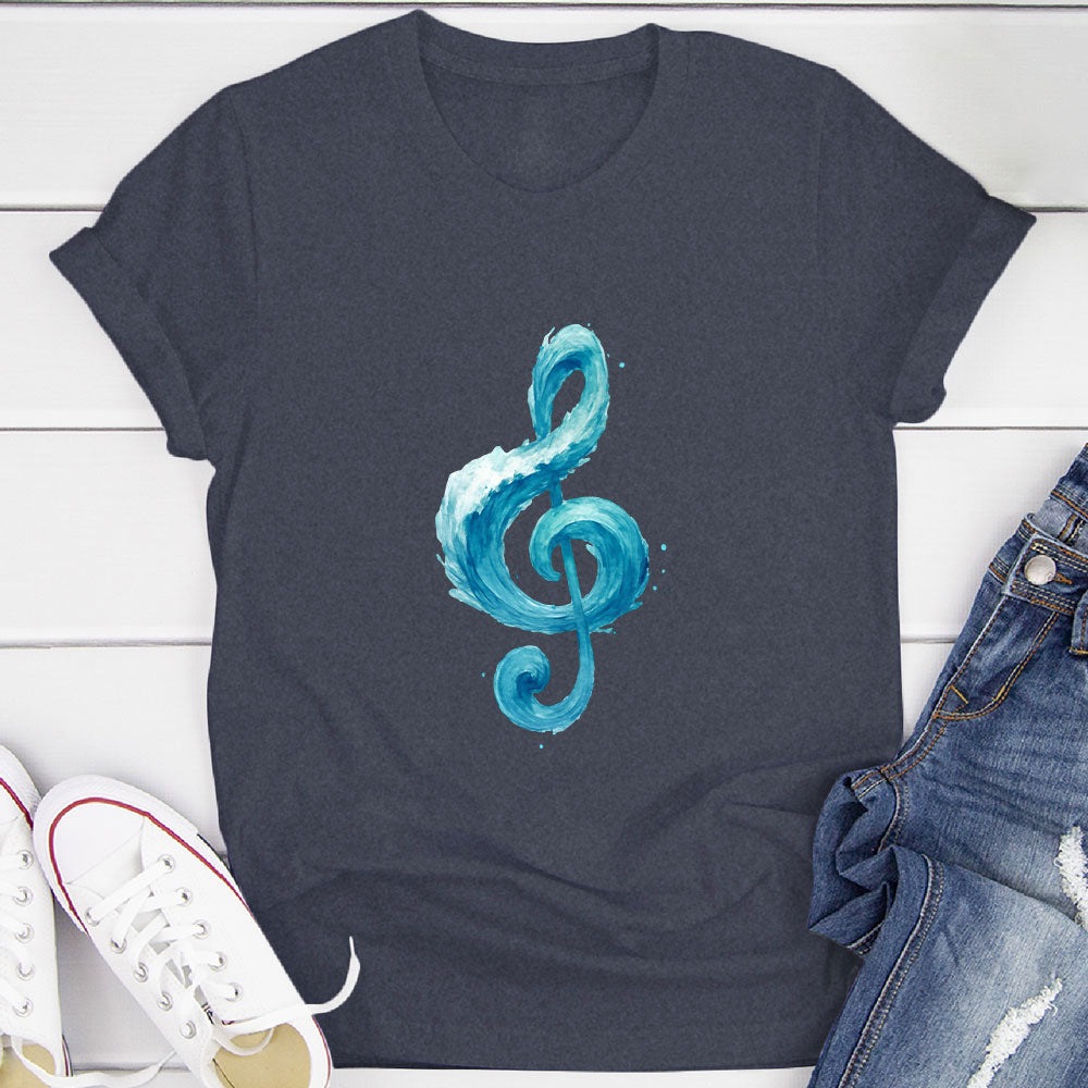 Ocean Wave Treble Clef T-Shirt