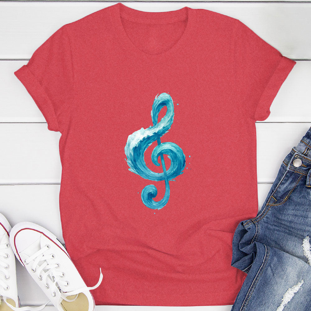 Ocean Wave Treble Clef T-Shirt